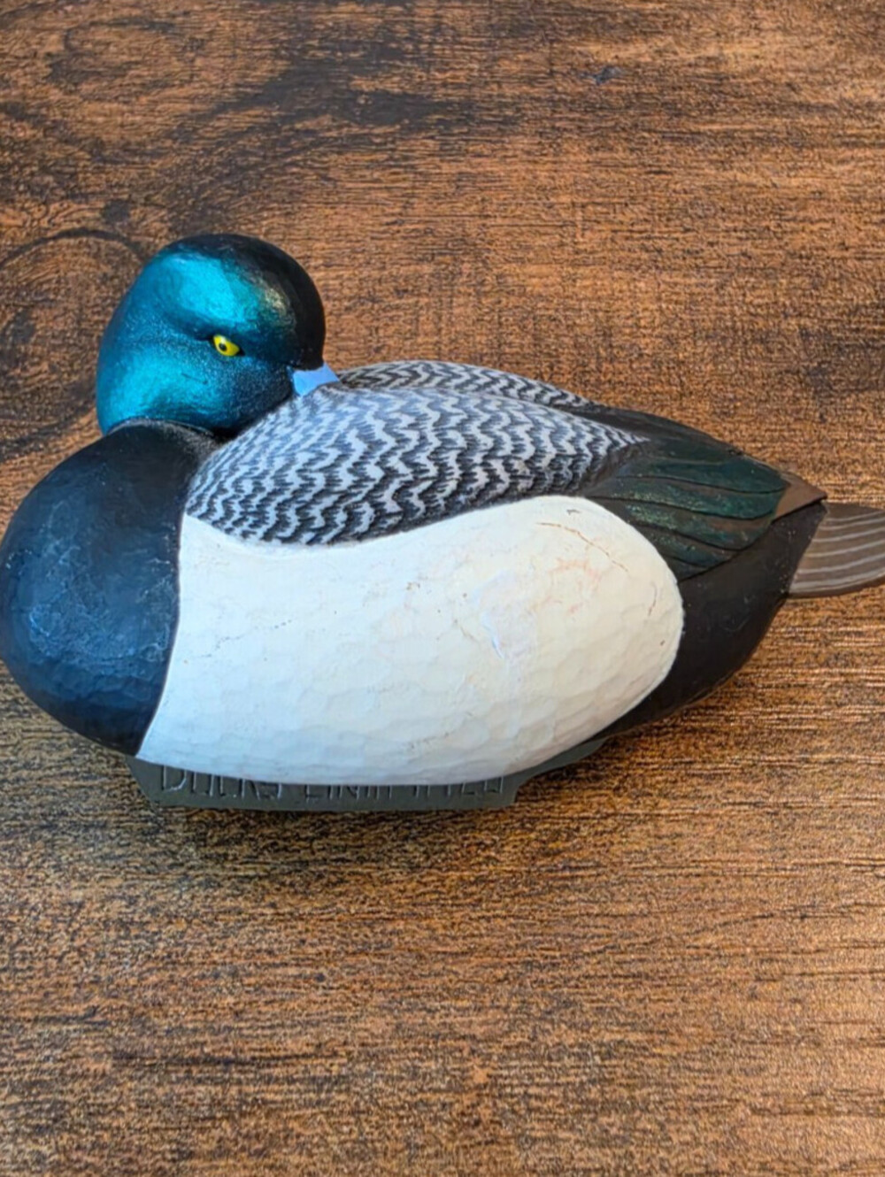 2004 Ducks Unlimited Jett Brunet Miniature Duck Decoy 3" Bluebill BROKEN TAIL